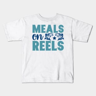 Meals on Reels Fishing Summer Hobby Professional Fisherman For Dads Kids T-Shirt